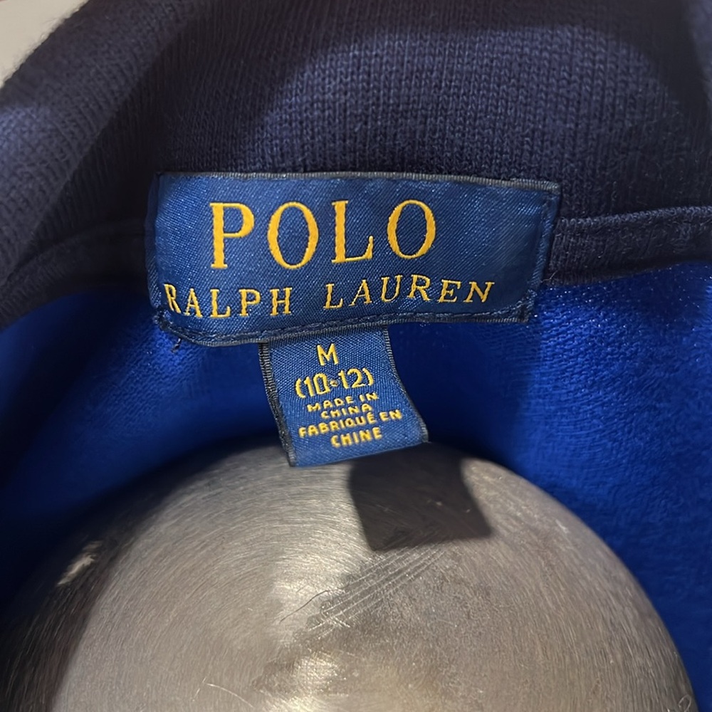 Ralph Lauren POLO-Boys Royal Blue/Navy #3 Collared Preppy Casual Shirt Med 10/12 - Picture 6 of 7